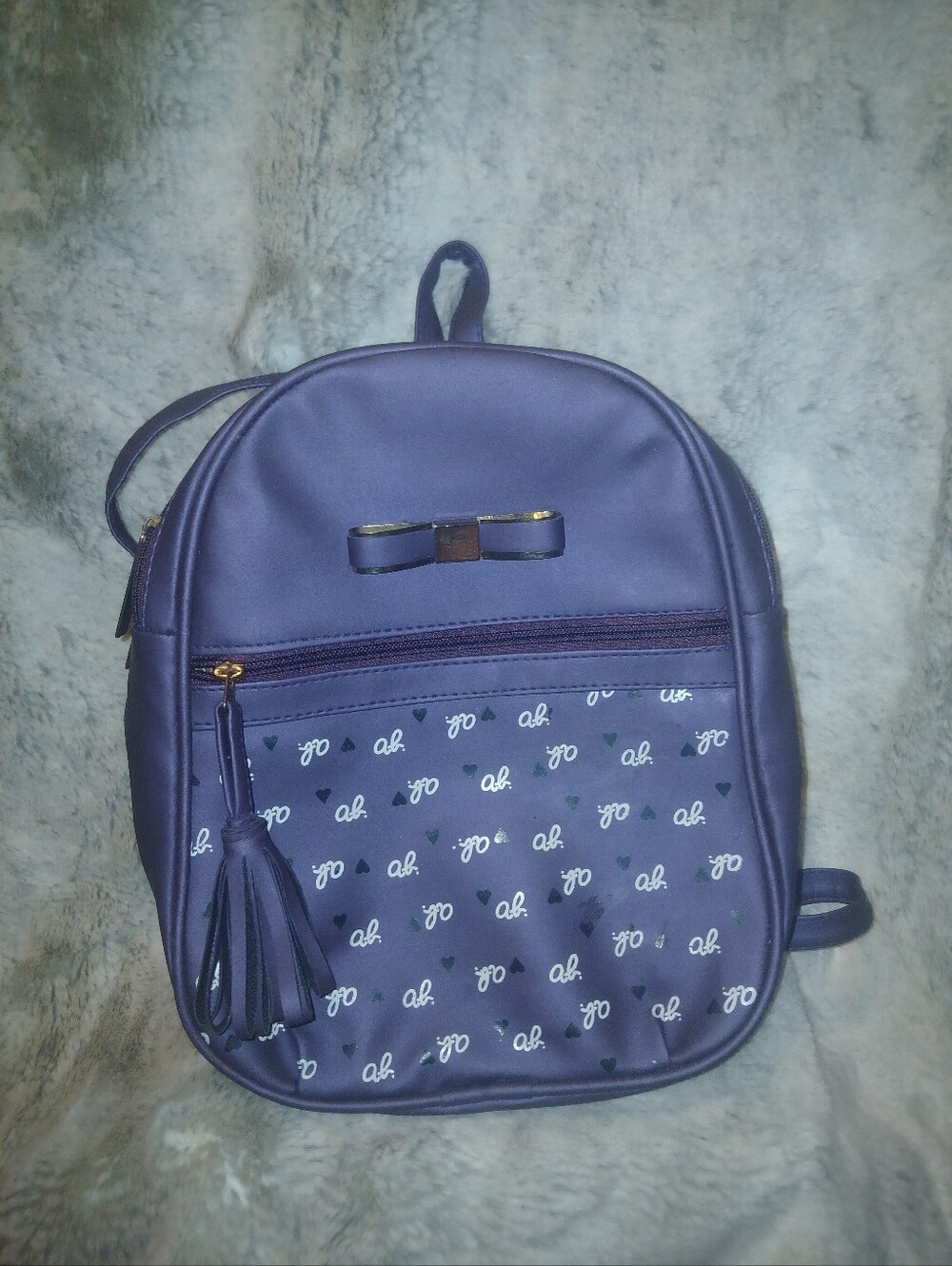 Women's Navy Bow Accent Mini Backpack